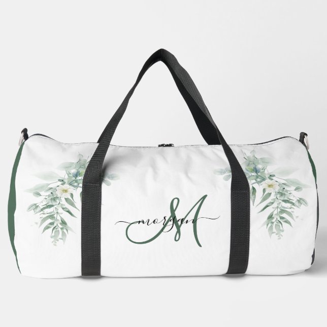 Bolsa de deporte personalizada con follaje verde (Anverso)