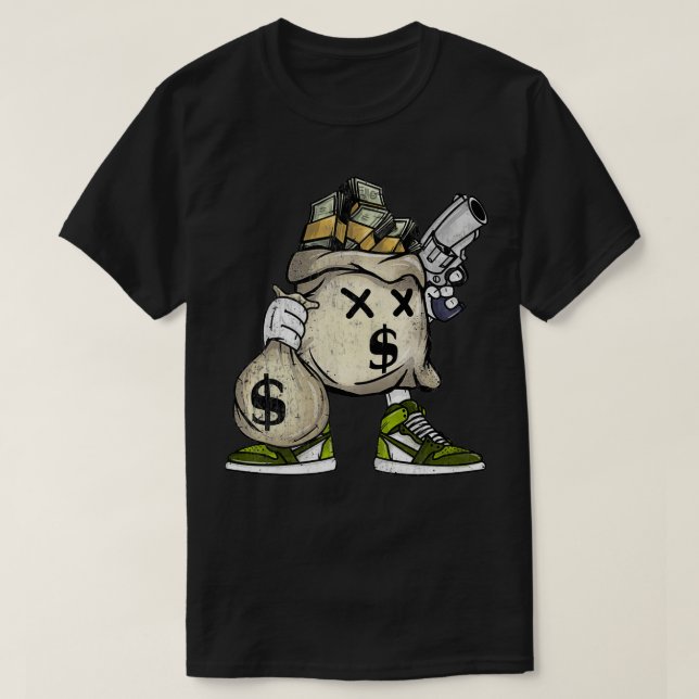 Bolsa de dinero con divertida camiseta dura de man (Diseño del anverso)