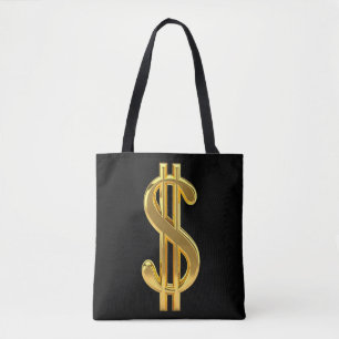 Bolsa de dinero negro y oro