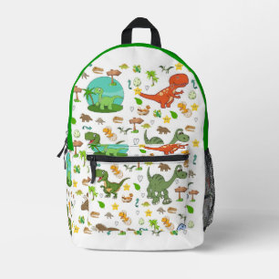 Bolsa de dinosaurios de fauna y flora impresa cort