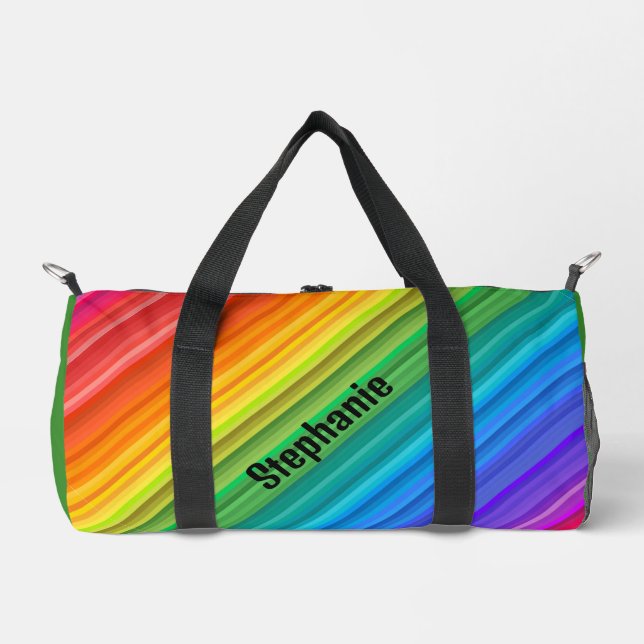 Bolsa de diseño diagonal de rayas arcoiris (Anverso)