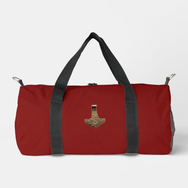Bolsa de dufa roja de oro Thor Hammer (Anverso)