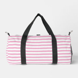 Bolsa de Duffel blanca moderna con línea rosa clar