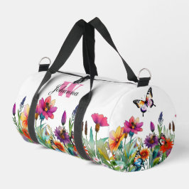 Bolsa de Duffel Floral de color blanco colorido