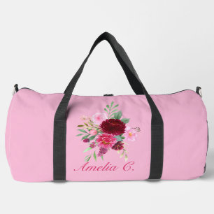 Bolsa de Duffel Floral Rosa bonito
