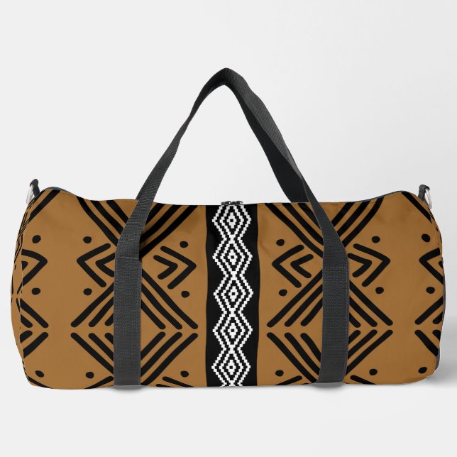 Bolsa de duffel inspirada en el paño tribal africa (Anverso)
