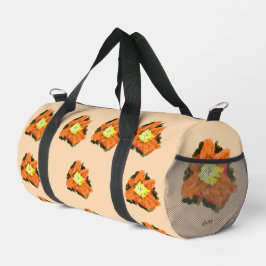 Bolsa de Duffel : Naranja Flor Amarilla