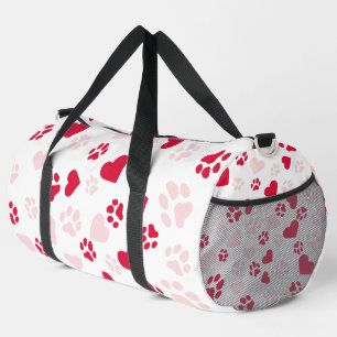 Bolsa de Duffle de patrón de corazón de traza roja