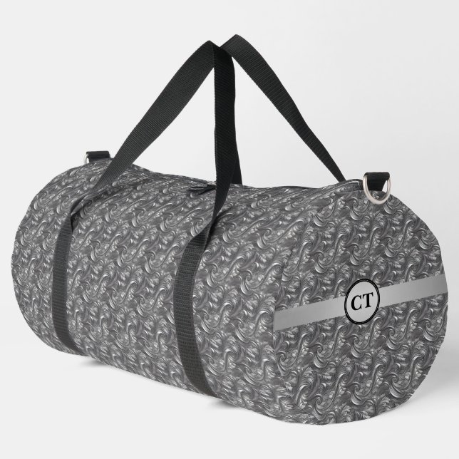 Bolsa de Duffle Gris Abstract Elegida Personalizad (Esquina izquierda)