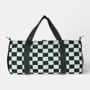 Bolsa de Duffle Personalizada de Black White Check