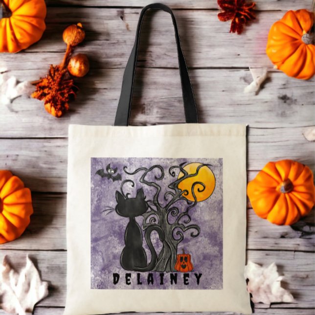 Bolsa de dulces de Halloween de gato negro persona (Subido por el creador)