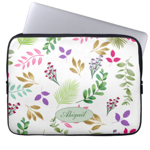 Bolsa de Electrónica Botánica de Acuarela de Algod