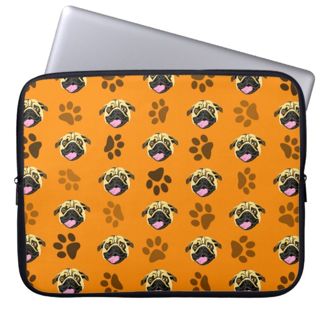 Bolsa de Electrónica con Estampado de Pug Naranja (Frente)