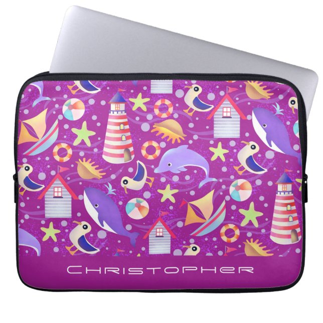 Bolsa de electrónica de magenta de Fun Beach (Frente)