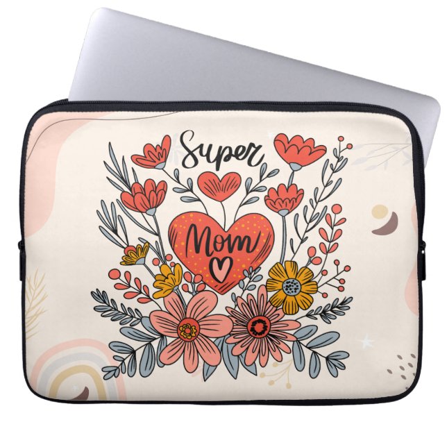 Bolsa de electrónica floral de Super Mom (Frente)
