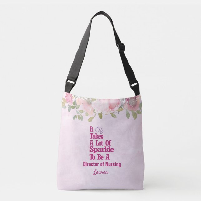 Bolsa de Enfermeras de Floral Rosa Personalizada (Anverso)