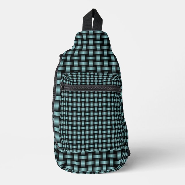 Bolsa de eslinga de patrón de trineo negro azul (Anverso)