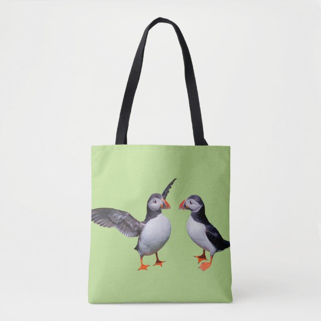 Bolsa de estampado total Puffin Pals (Verde) (Anverso)