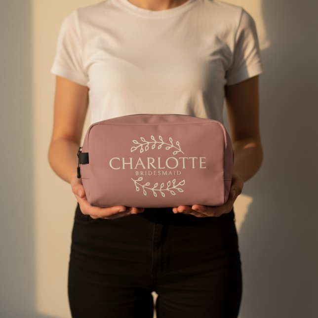 Bolsa de Favor de Fiesta Personalizada para la Cua (Personalized Bridesmaid Toiletry Bag, Custom Name Bridal Makeup Bag, Bridesmaid Gift Travel Pouch,)