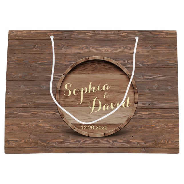 Bolsa de Favor del Personalizado Boda de barril de (Anverso)