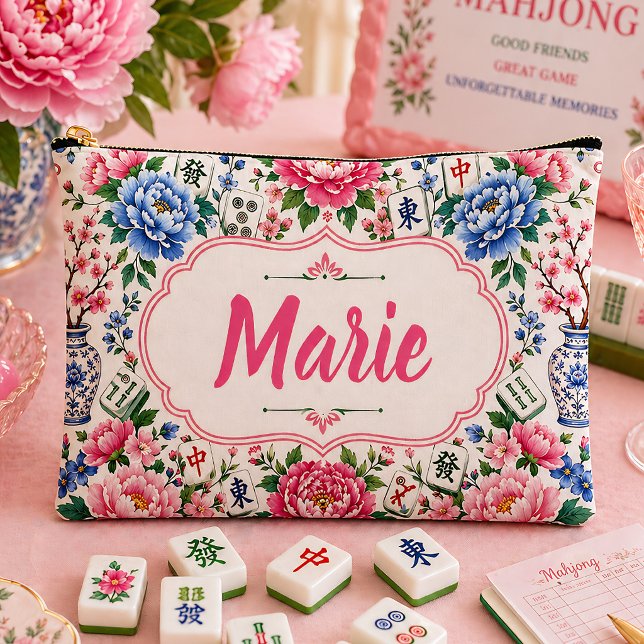 Bolsa de Fichas de Mahjong Floral Personalizada (Subido por el creador)