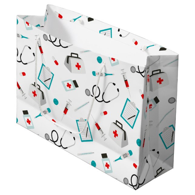 Bolsa de fiesta de patrón de equipo de enfermería  (Angulo Anverso)