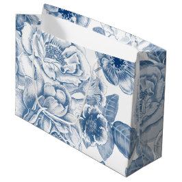Bolsa de fiesta floral blanca azul vintage