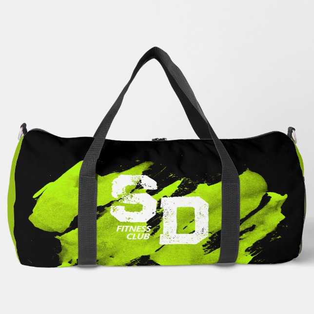 Bolsa de fitness de pincel verde y negro (Anverso)