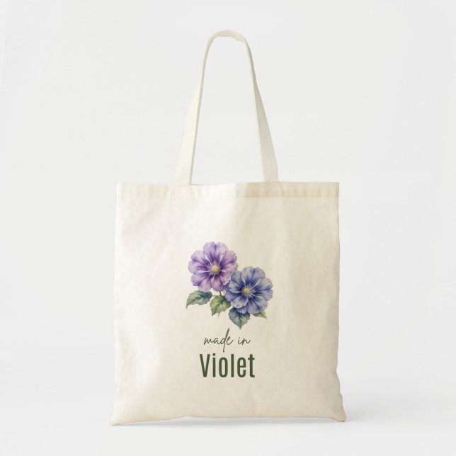 Bolsa de Flor de Nacimiento de Violeta de Febrero  (Frente)