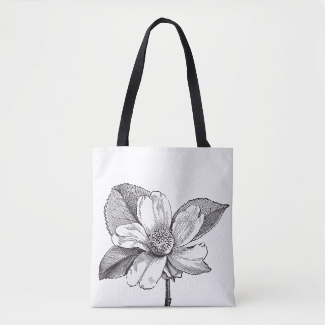 Bolsa de flores negras y blancas (Anverso)