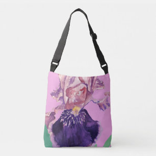 Bolsa de fondo de Tote floral púrpura Iris Waterc