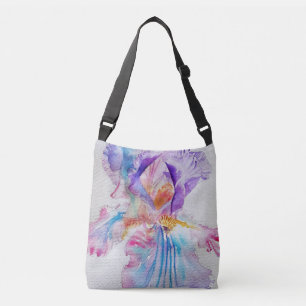 Bolsa de fondo de Tote floral púrpura Iris Waterc