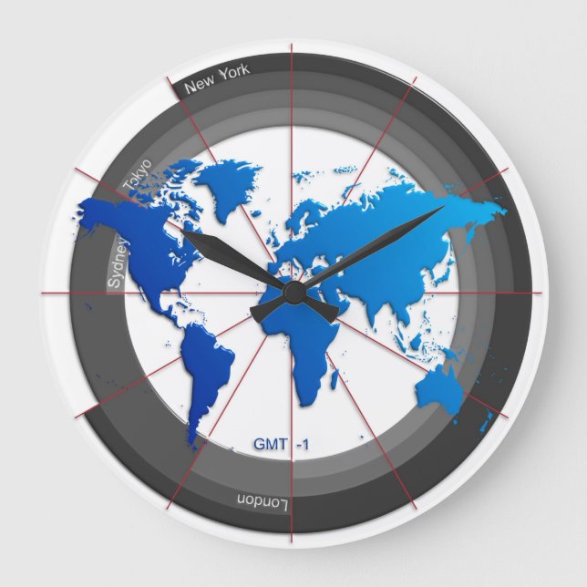 Bolsa de Forex - Reloj de tiempo GMT-1 (Anverso)