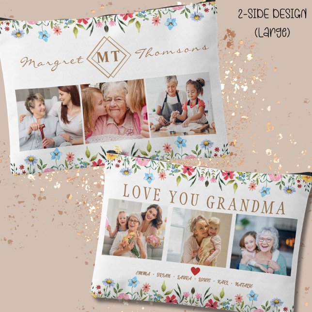 Bolsa De Fotografía De Monograma Floral Para Mamá (Subido por el creador)