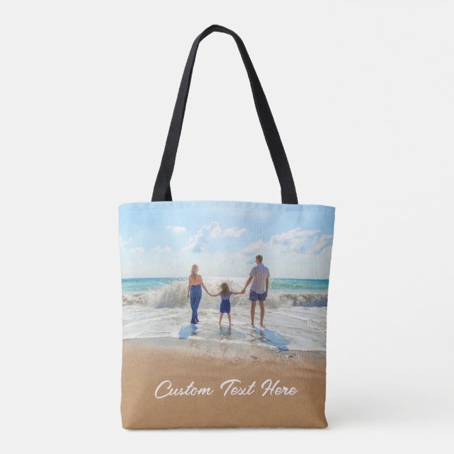 Bolsa de fotos personalizada con texto Personaliza (Reverso)