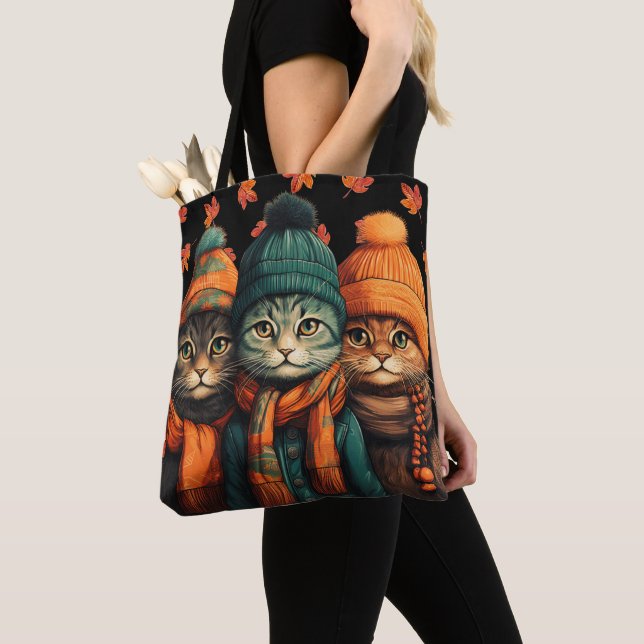 Bolsa de gatos felices de otoño (Detalle)