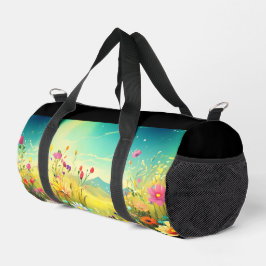 Bolsa de gimnasia y duffel con pradera colorida