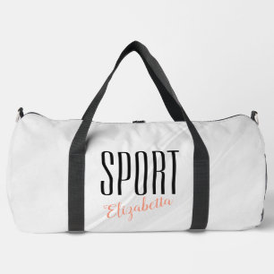 Bolsa de gimnasio moderna gris blanca deportiva
