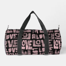 Bolsa de Gimnasio Rosa y Negro - Graffiti de amor