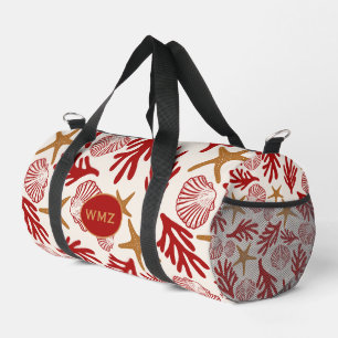 Bolsa de gimnasio y viaje con estampado de conchas