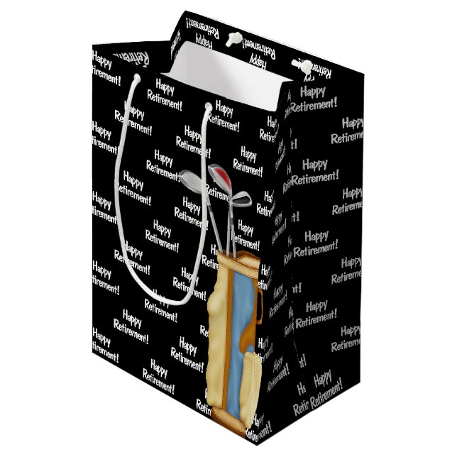 Bolsa de golf de retiro en negro (Angulo Anverso)