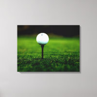 Bolsa de golf en Tee, rica impresión de lienzo ver