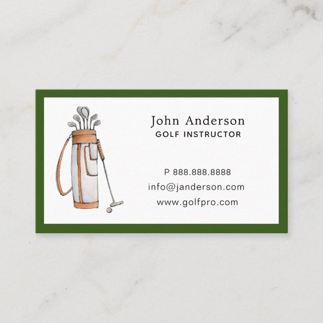 Bolsa de golf Profesional o Tarjeta de Negocios de (Anverso)