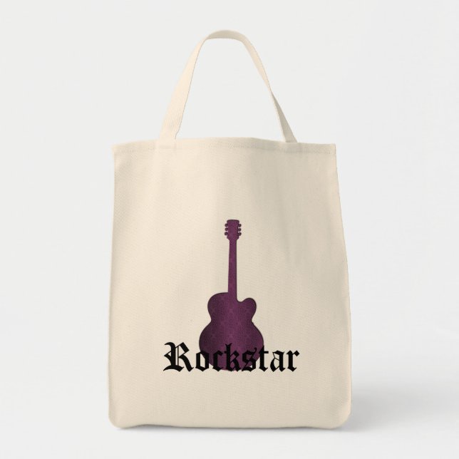 Bolsa de guitarra Rockstar Damask, morada (Frente)