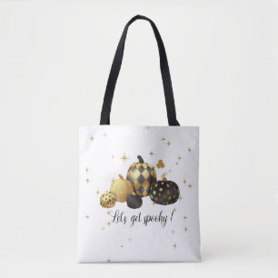 Bolsa de halloween con calabaza de oro