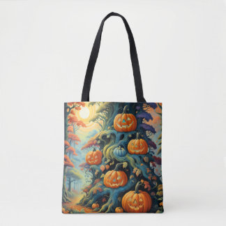 Bolsa de Halloween de bosque de calabazas embrujad