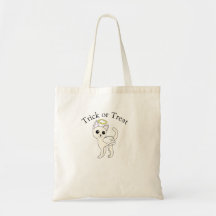 Bolsa de Halloween de gato ángel para trucos o tra