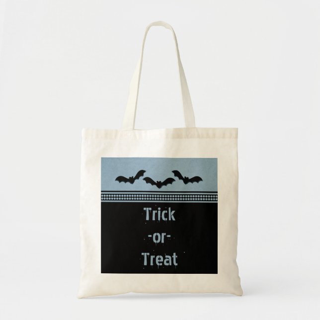 Bolsa de Halloween de la Batty Gone, azul claro (Frente)