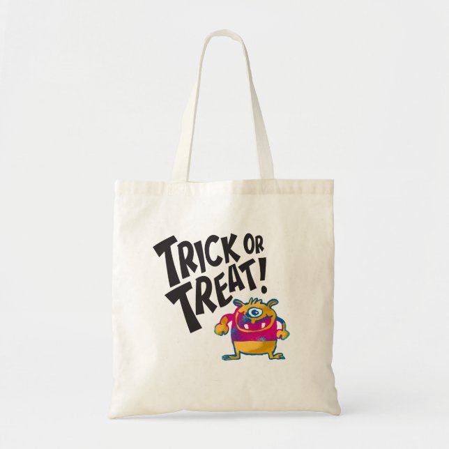 Bolsa de Halloween del Monstruo Lindo de un Ojo (Frente)