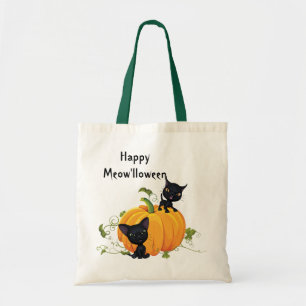 Bolsa de Halloween para la calabaza de los gatitos